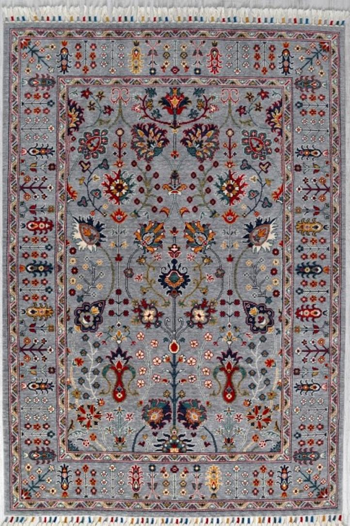 Sultani 805 Gri Natürel Bambu ve Yün Halı